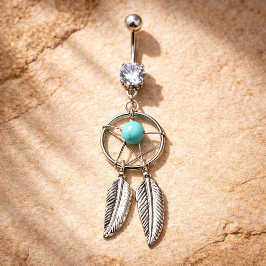 Surgical Steel Dream Catcher Belly Button Navel Ring Belly Button Ring Skin Metals