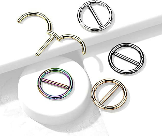 Surgical Steel Dual Hinge Nipple Rings Nipple Ring Impulse Piercings