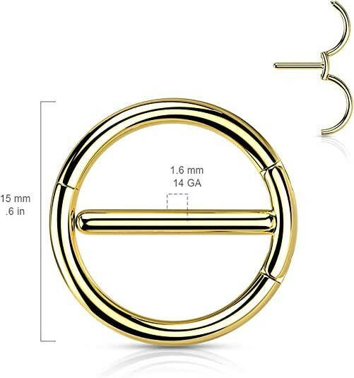 Surgical Steel Dual Hinge Nipple Rings Nipple Ring Impulse Piercings