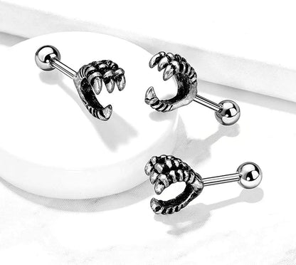 Surgical Steel Eagle Claw Cartilage Tragus Barbell Studs Barbell Impulse Piercings