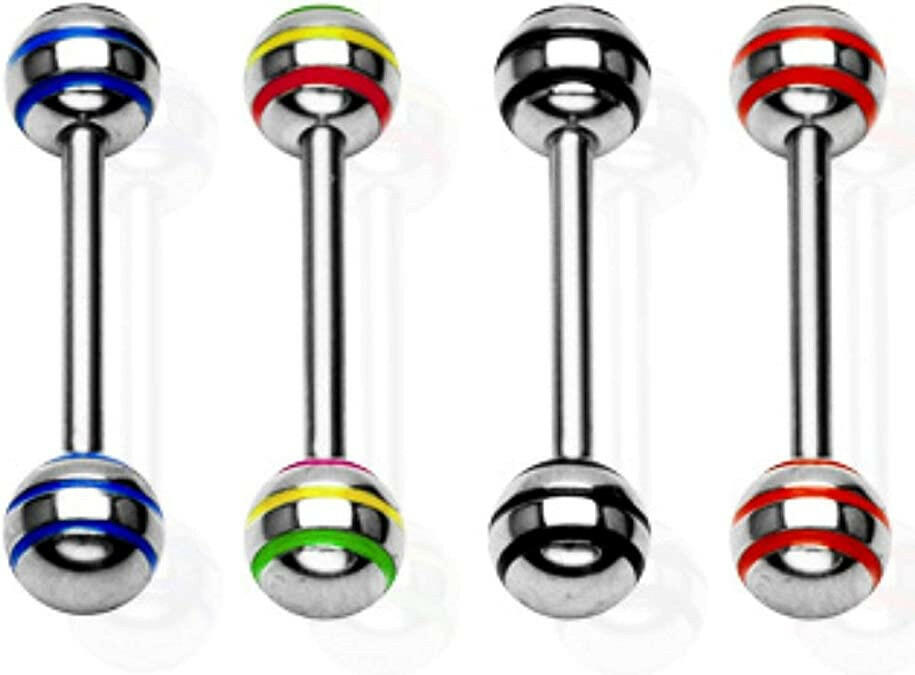 Surgical Steel Epoxy Stripe Barbells Barbell Impulse Piercings