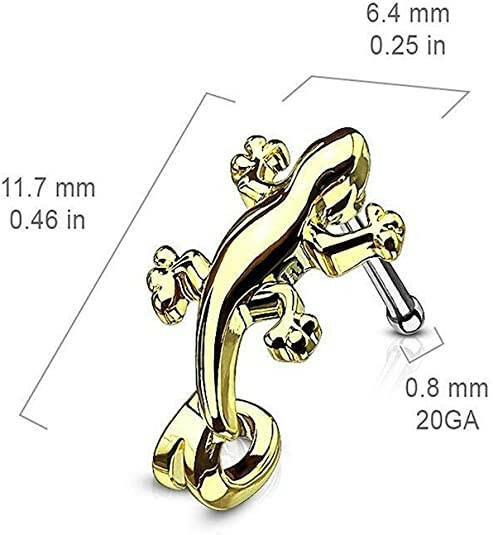 Surgical Steel Gecko Nose Crawlers Bone Stud Rings Nose Ring Impulse Piercings