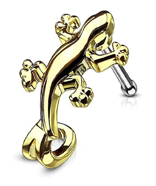 Surgical Steel Gecko Nose Crawlers Bone Stud Rings Nose Ring Impulse Piercings Gold