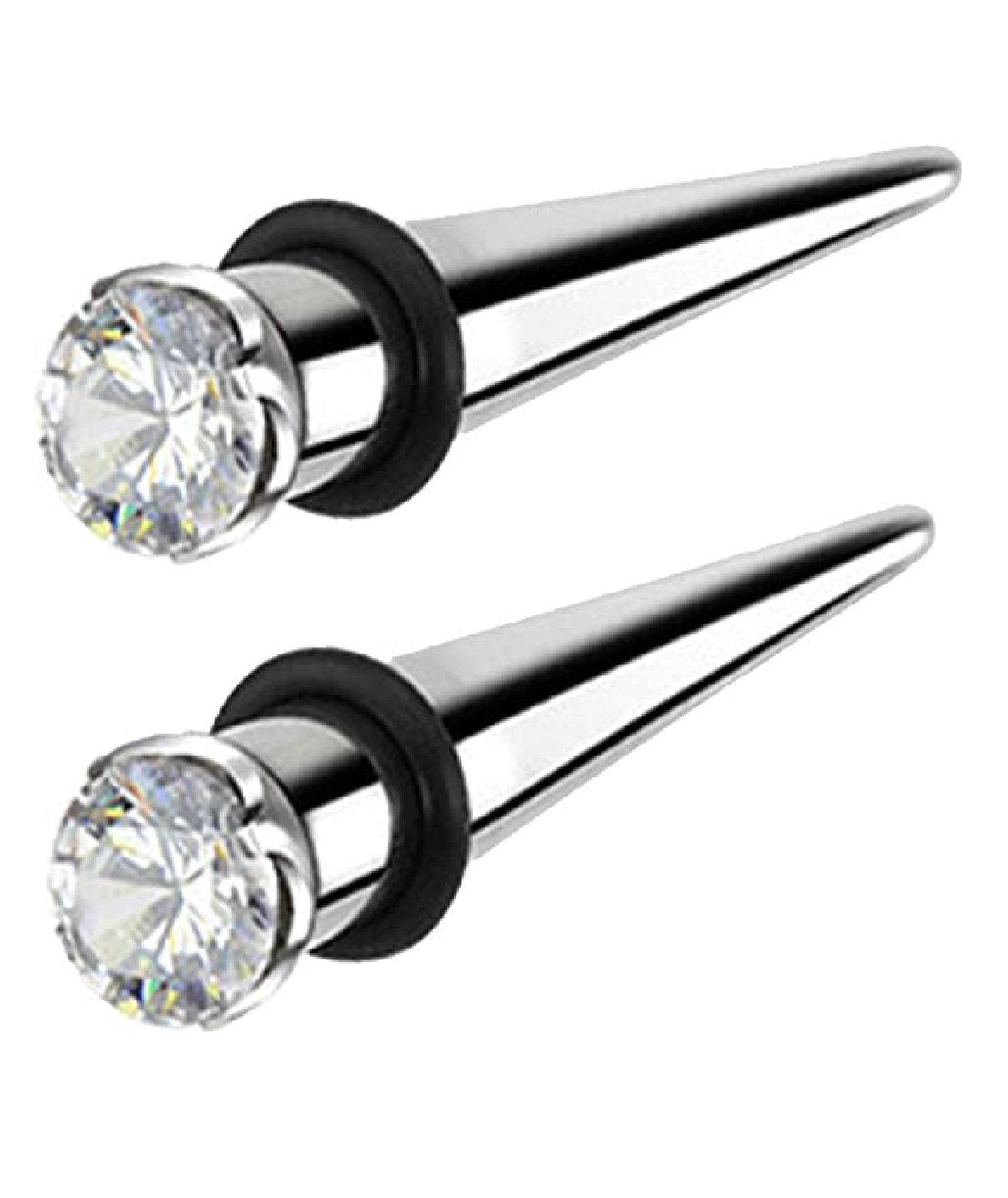 Surgical Steel Gem with O-ring Taper Tapers Impulse Piercings 8GA (3mm)