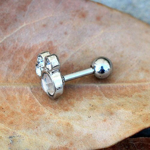 Surgical Steel Gemmed Animal Paw Cartilage Earring