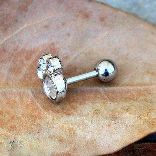 Surgical Steel Gemmed Animal Paw Cartilage Earring Cartilage Earring Impulse Piercings