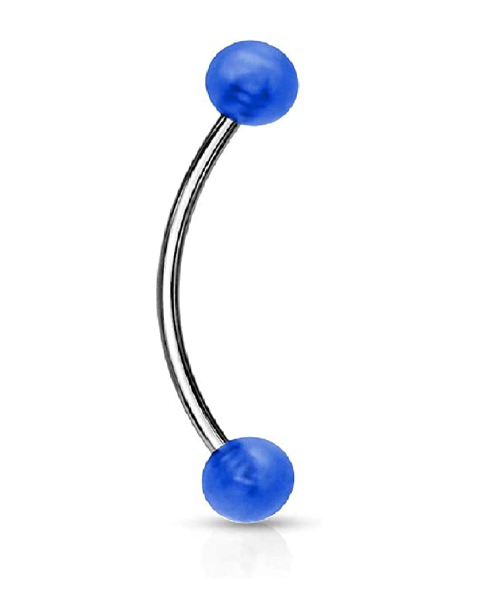 Surgical Steel Glow in the Dark Ball Ends for Snake Eye Piercing Curved Barbells Curved Barbell Impulse Piercings Blue