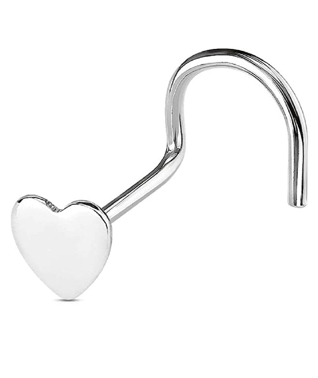 Surgical Steel Heart Nose Screw Rings Nose Ring Impulse Piercings