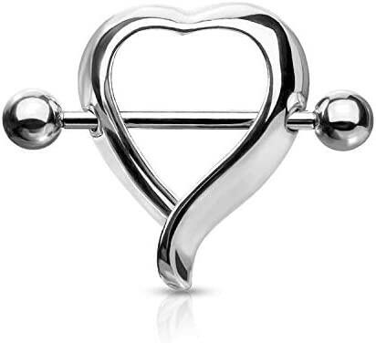 Surgical Steel Heart Shaped Nipple Shield Rings Nipple Ring Impulse Piercings Steel