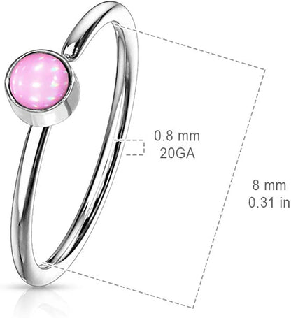 Surgical Steel Illuminating Stone Bendable Hoop Nose Rings Nose Ring Impulse Piercings