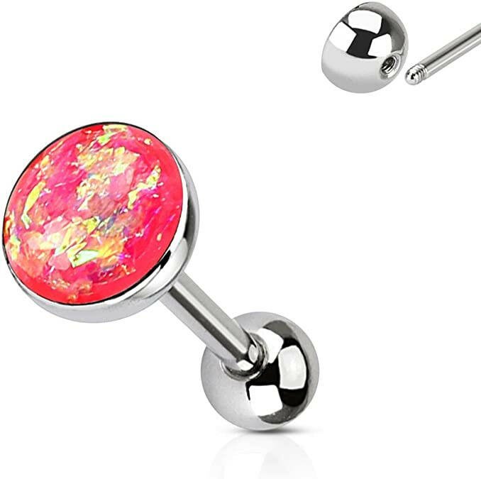 Surgical Steel Imitation Opal Barbells Barbell Impulse Piercings Pink