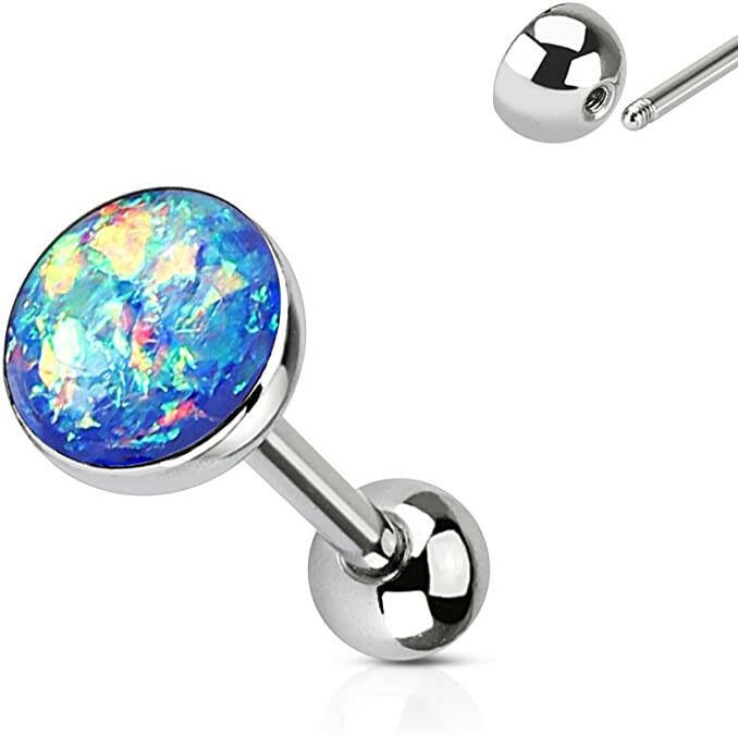 Surgical Steel Imitation Opal Barbells Barbell Impulse Piercings Blue