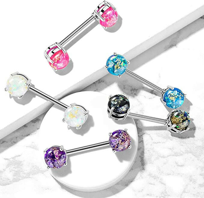 Surgical Steel Lava Glitter Nipple Barbell Rings Nipple Ring Impulse Piercings