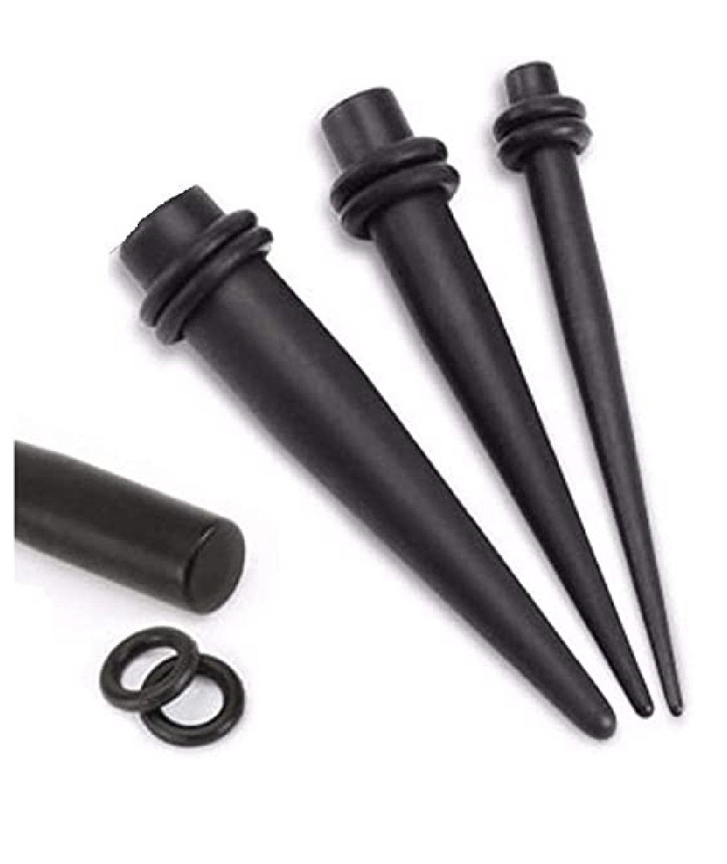 Surgical Steel Matte Black IP Taper Tapers Impulse Piercings 14GA (1.6mm)