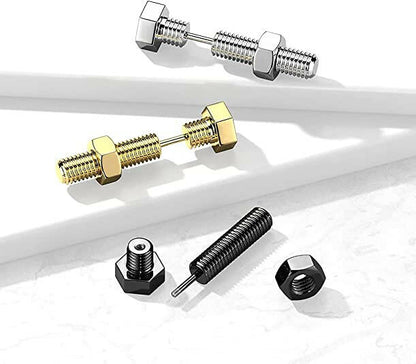 Surgical Steel Nut and Bolt Hexagon Screw Head Fake Plug Fake Plug Impulse Piercings