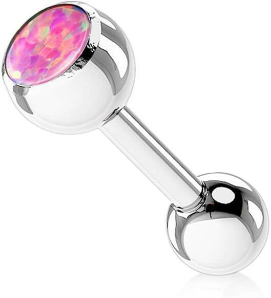 Surgical Steel Opal Press Fit Ball Barbells Barbell Impulse Piercings Pink