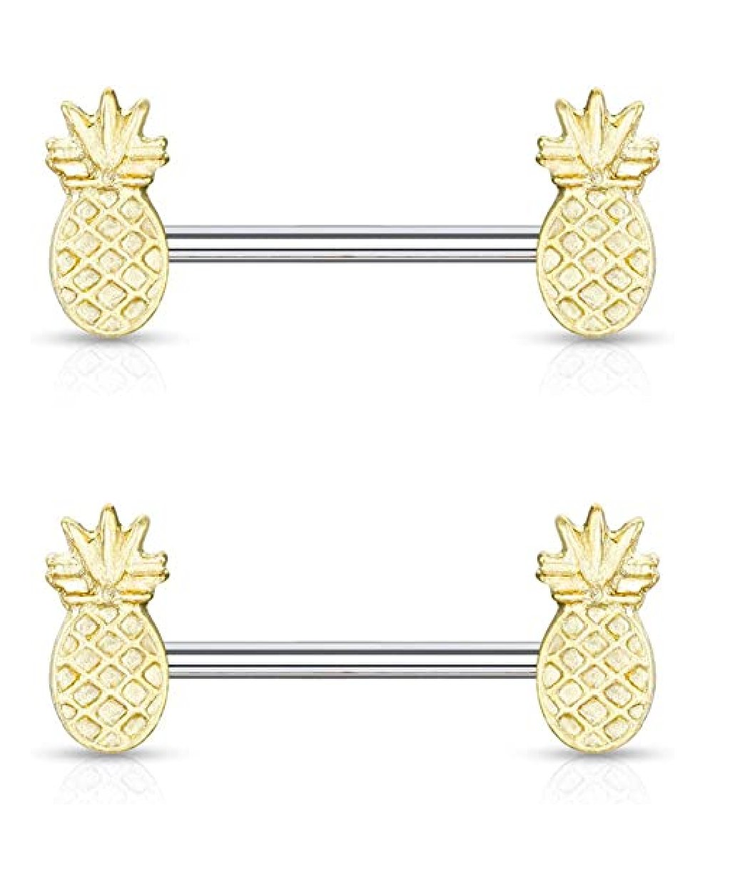 Surgical Steel Pineapple Ends Nipple Barbell Rings Nipple Ring Impulse Piercings