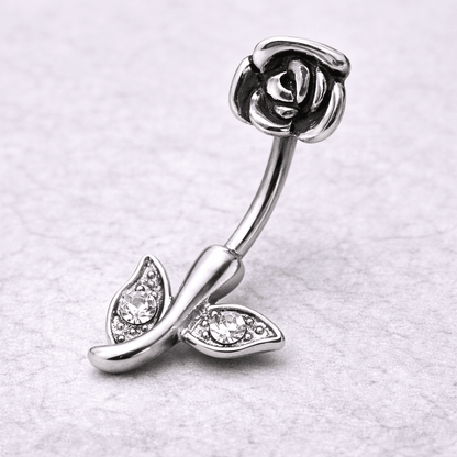 Surgical Steel Rose Navel Ring - Skin Metals
