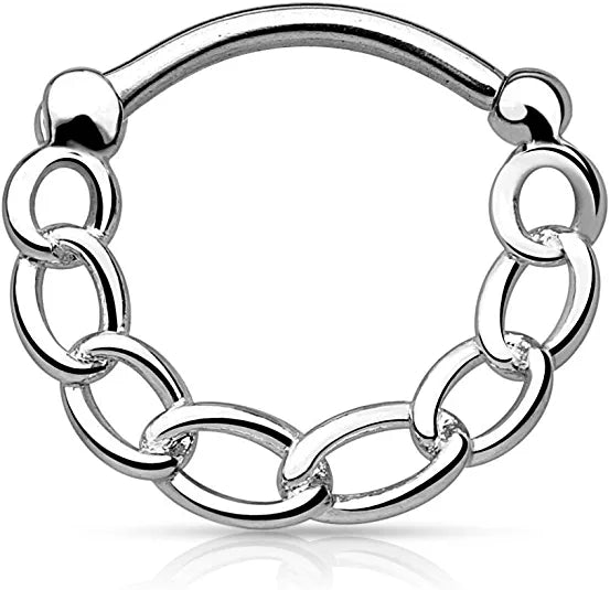 Surgical Steel Round Linked Chain Septum Clickers Septum Ring Impulse Piercings Steel