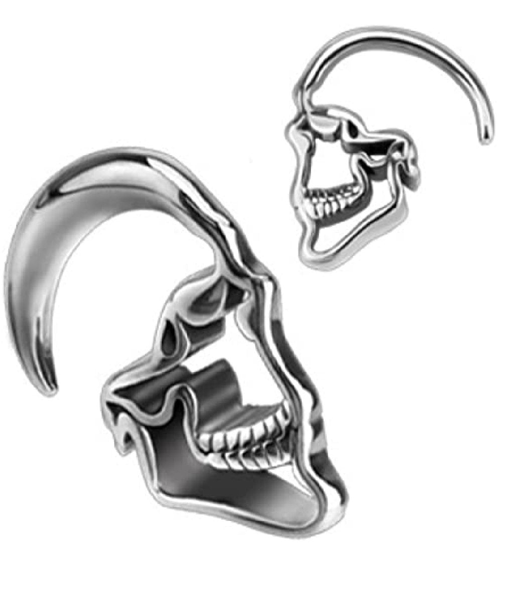 Surgical Steel Skull Hanging Taper Tapers Impulse Piercings 14GA (1.6mm)