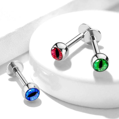 Surgical Steel Snake Eye Inlaid Ball Labret Monroe Cartilage Studs Labret Impulse Piercings