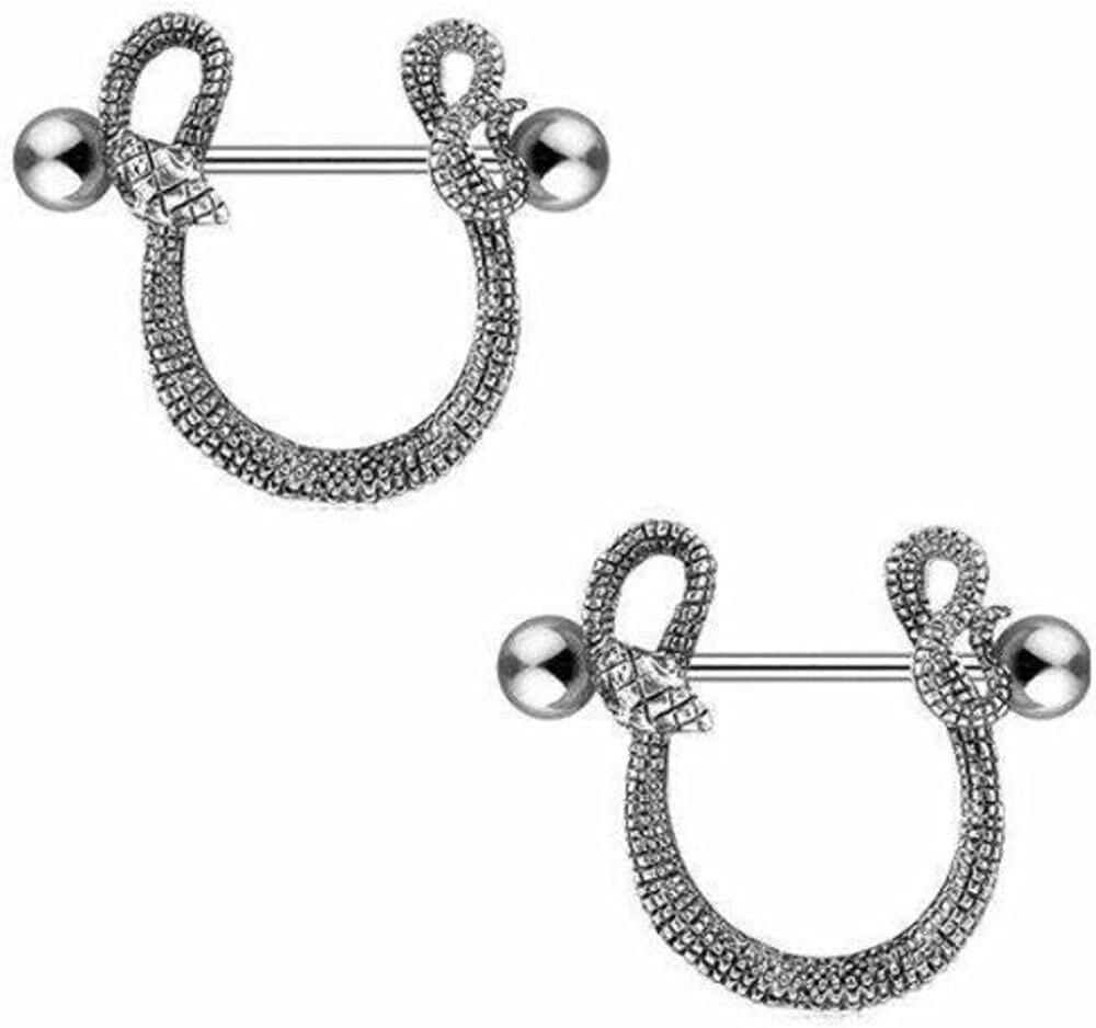 Surgical Steel Snake Nipple Shield Rings Nipple Ring Impulse Piercings