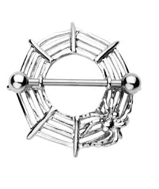 Surgical Steel Spider and Web Nipple Shield Rings Nipple Ring Impulse Piercings