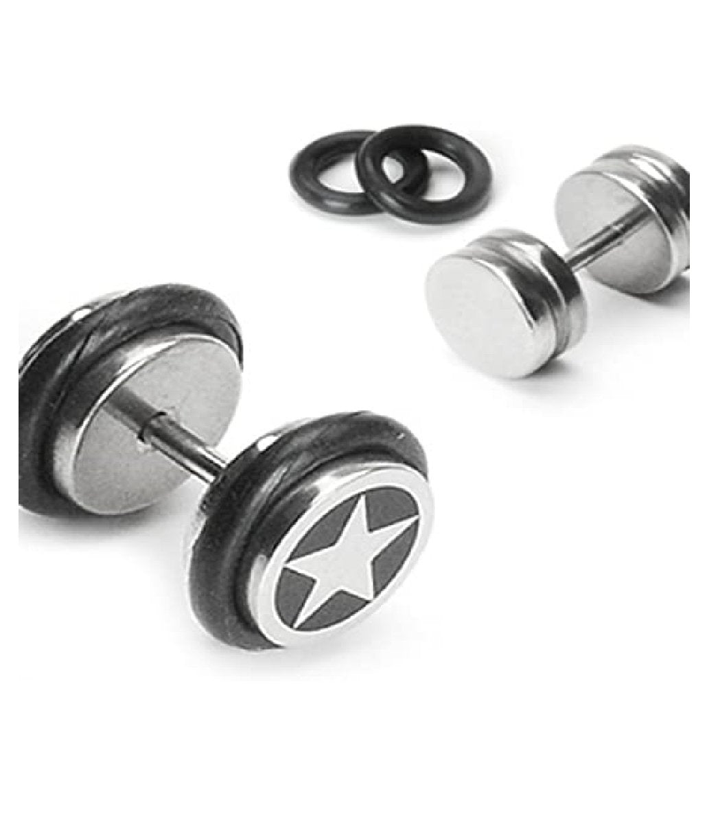 Surgical Steel Star Inlay Fake Plugs Fake Plug Impulse Piercings