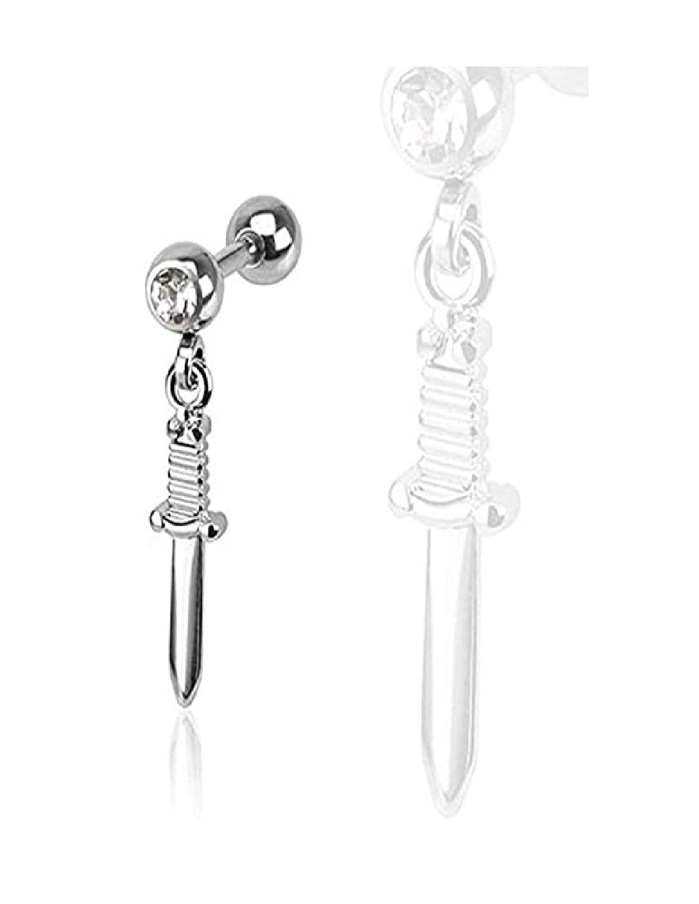 Surgical Steel Sword Dangle Tragus Cartilage Barbells Cartilage Earring Impulse Piercings