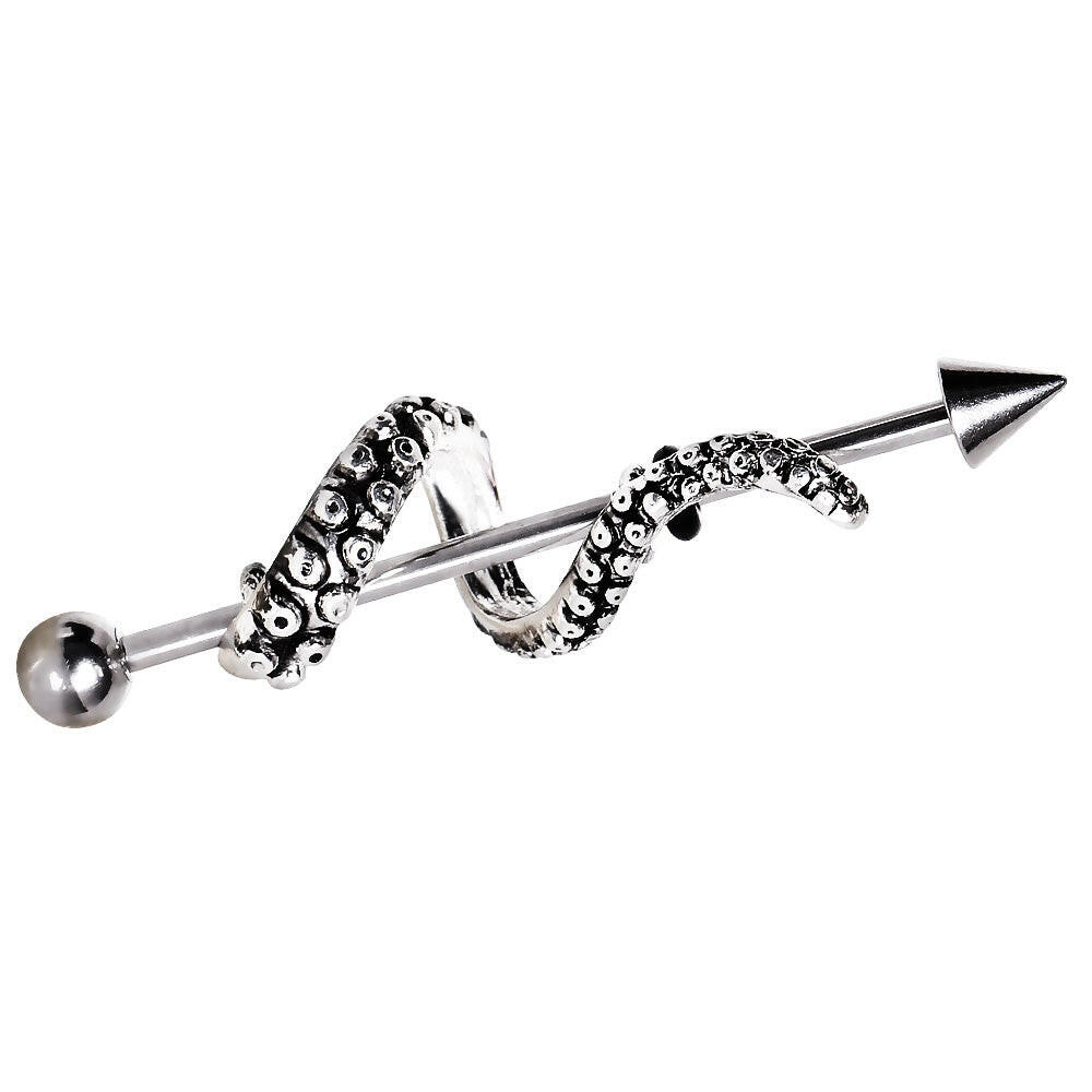 Surgical Steel Tentacle Wrap Industrial Barbell Industrial Barbell Impulse Piercings