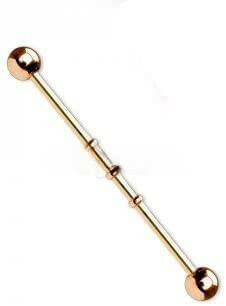 Surgical Steel Triple Notched Titanium IP Industrial Barbell Industrial Barbell Impulse Piercings Rose Gold