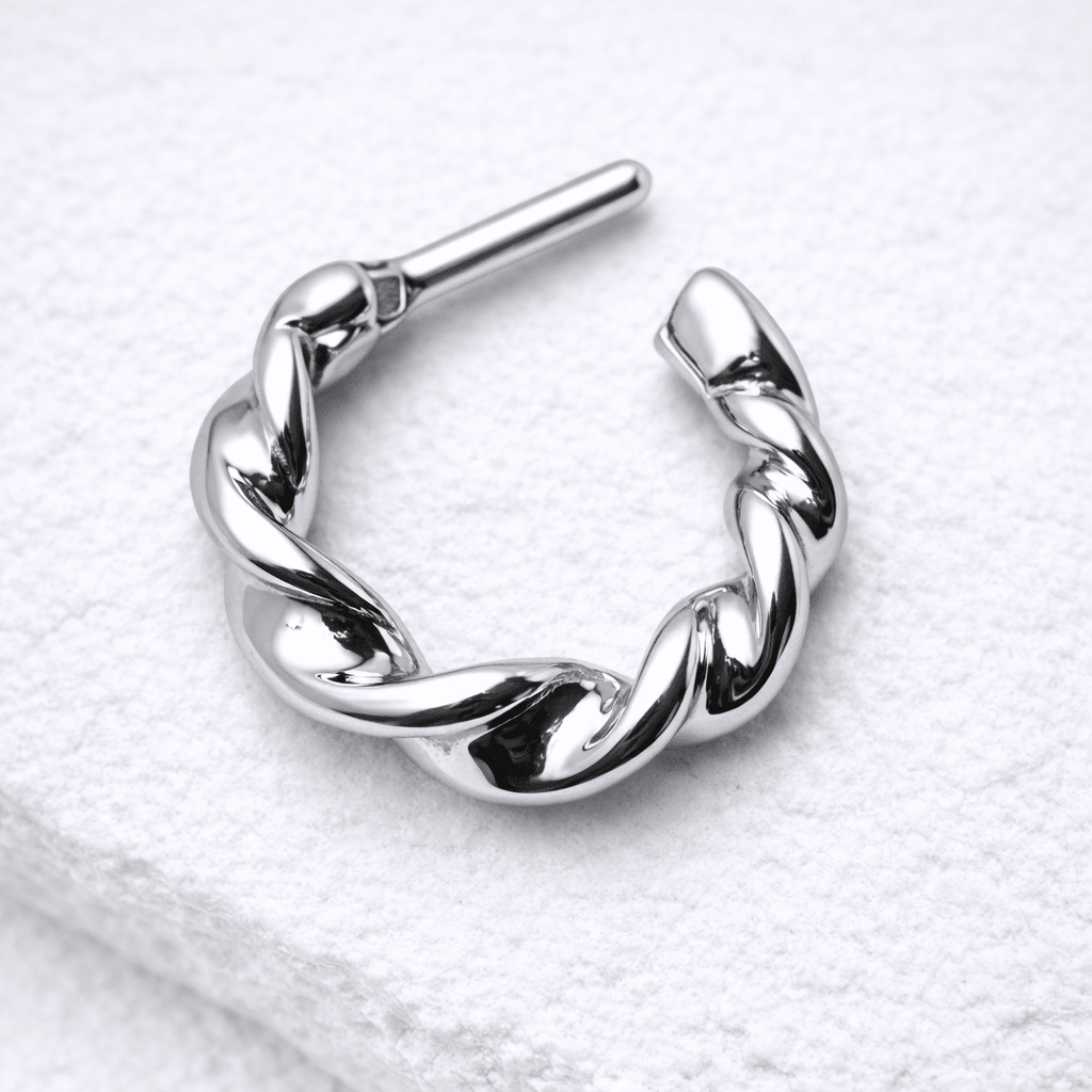 Surgical Steel Twisted Septum Clicker - Skin Metals