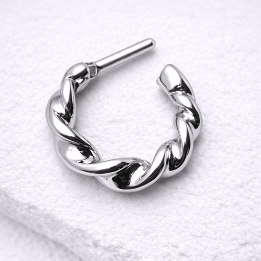 316L Surgical Steel Twisted Septum Clicker Ring