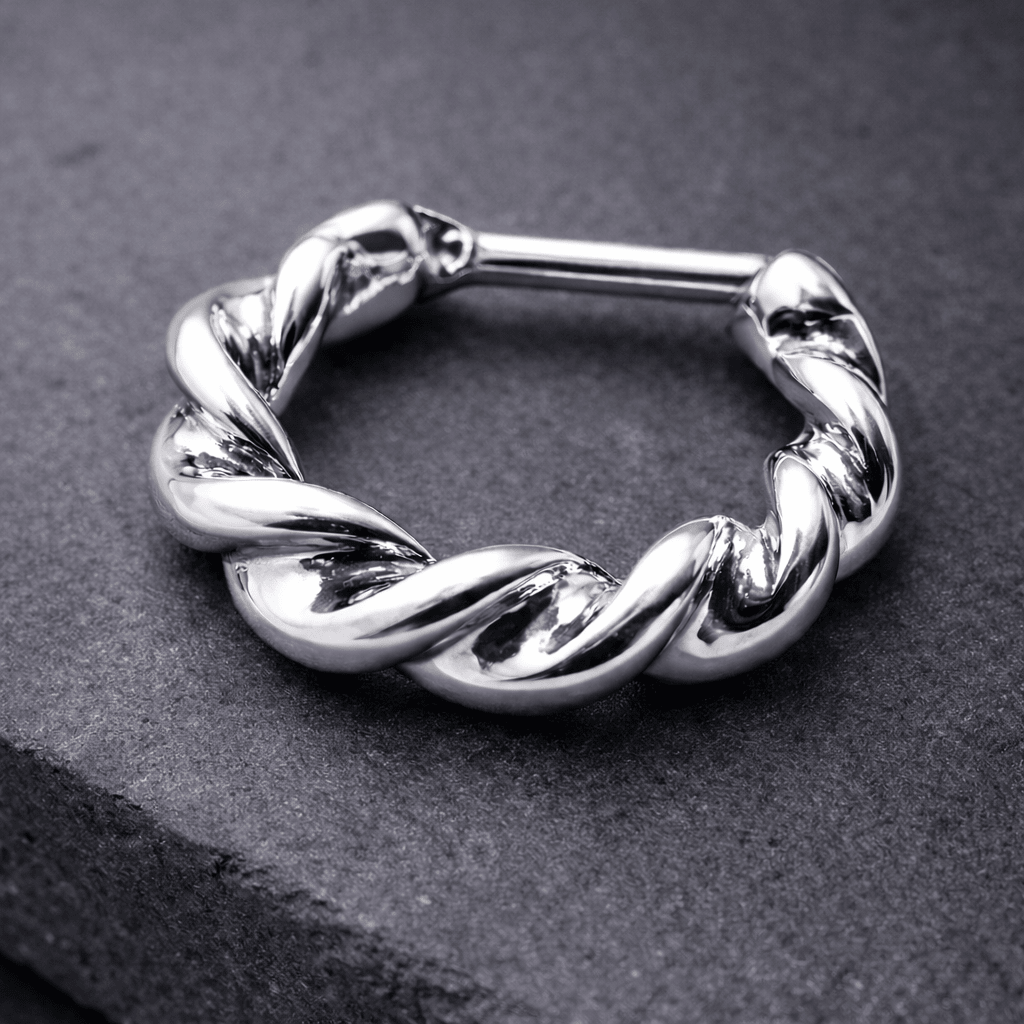 Surgical Steel Twisted Septum Clicker - Skin Metals