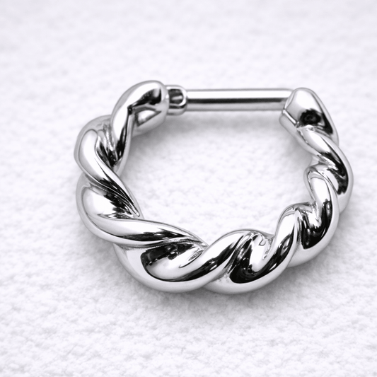Surgical Steel Twisted Septum Clicker - Skin Metals