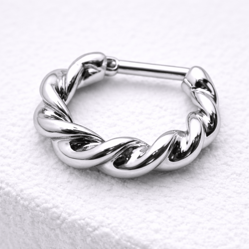 Surgical Steel Twisted Septum Clicker - Skin Metals