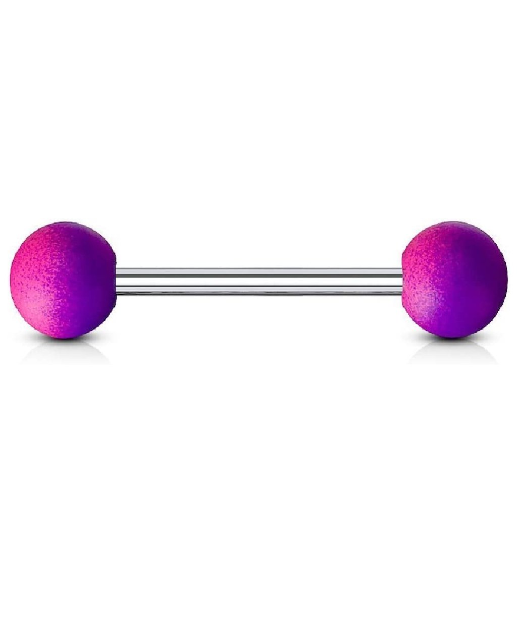 Surgical Steel Two Tone Rubber Coating Barbells Barbell Impulse Piercings Purple/Pink