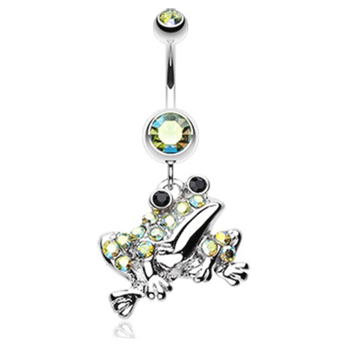 Swaggy Frog Sparkle Belly Button Ring Navel Ring Impulse Piercings