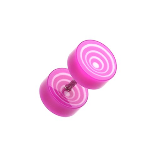 Swirl Circles Solid Acrylic Fake Plug Earrings Fake Plug Earrings Impulse Piercings 16 GA (1.2mm) Purple