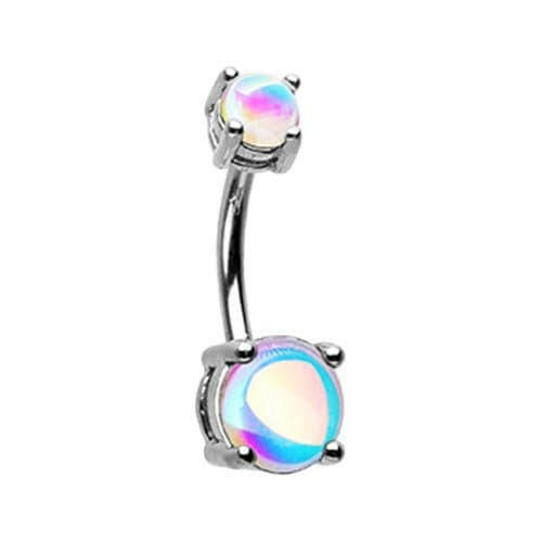 Synthetic Moonstone Illuminating Prong Set Belly Button Ring Navel Ring Impulse Piercings