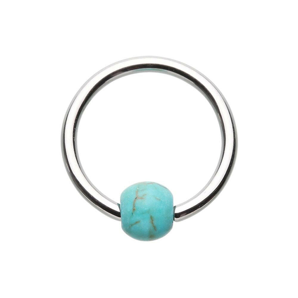 Synthetic Turquoise Bead Captive Ring Captive Bead Impulse Piercings 5/16" (8mm)