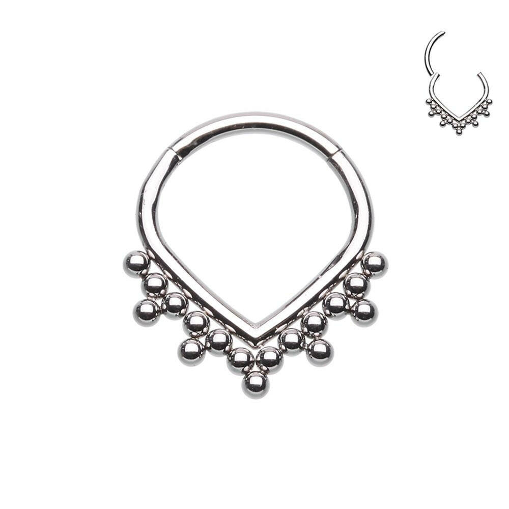 Teardrop Filigree Steel Seamless Hinged Clicker Ring Septum Ring Impulse Piercings