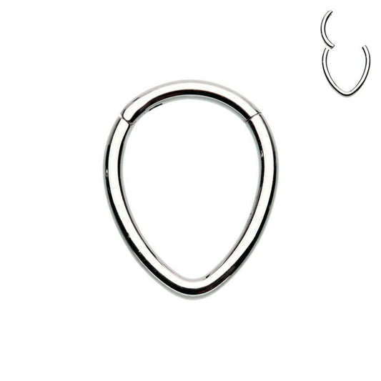 Teardrop Steel Seamless Hinged Clicker Ring Septum Ring Impulse Piercings