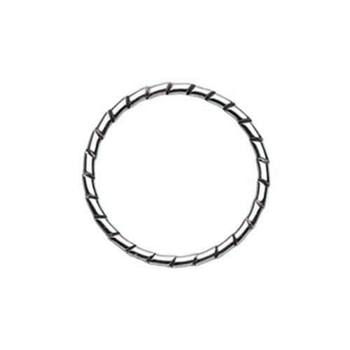 Textured Rope Steel Bendable Nose Hoop Nose Ring Impulse Piercings 20 GA (0.8mm) 5/16" (8mm)