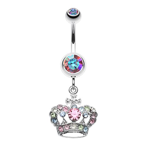 The Majestic Crown Belly Button Ring Navel Ring Impulse Piercings Aurora Borealis