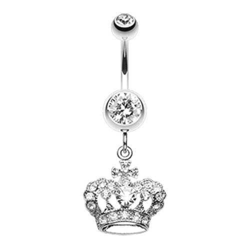 The Majestic Crown Belly Button Ring Navel Ring Impulse Piercings Clear