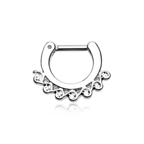 Tidal Wave Filigree Septum Clicker Septum Ring Impulse Piercings 16 GA (1.2mm) 1/4" (6mm)