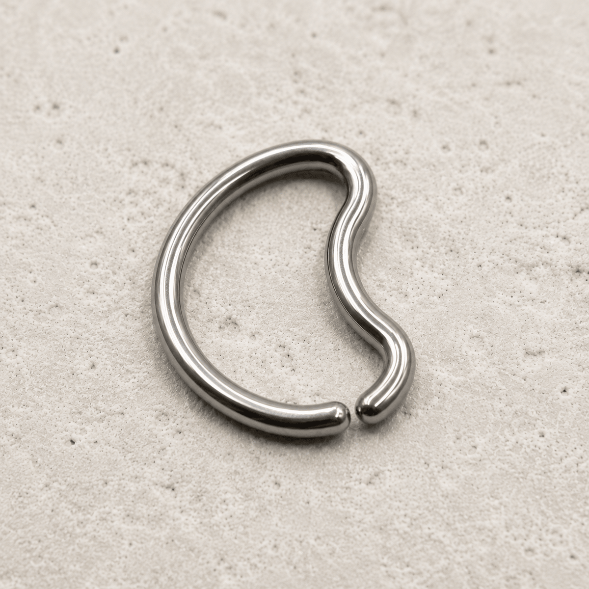 Titanium Crescent Moon Seamless Cartilage Ring 16G - Skin Metals