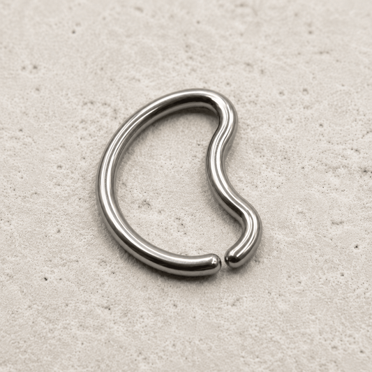 Titanium Crescent Moon Seamless Cartilage Ring 16G - Skin Metals