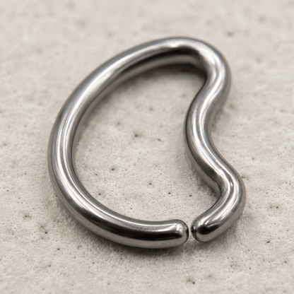 Titanium Crescent Moon Seamless Cartilage Ring 16G - Skin Metals
